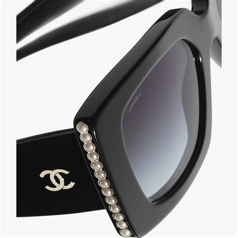 chanel frames with pearls|chanel sunglasses with white trim.